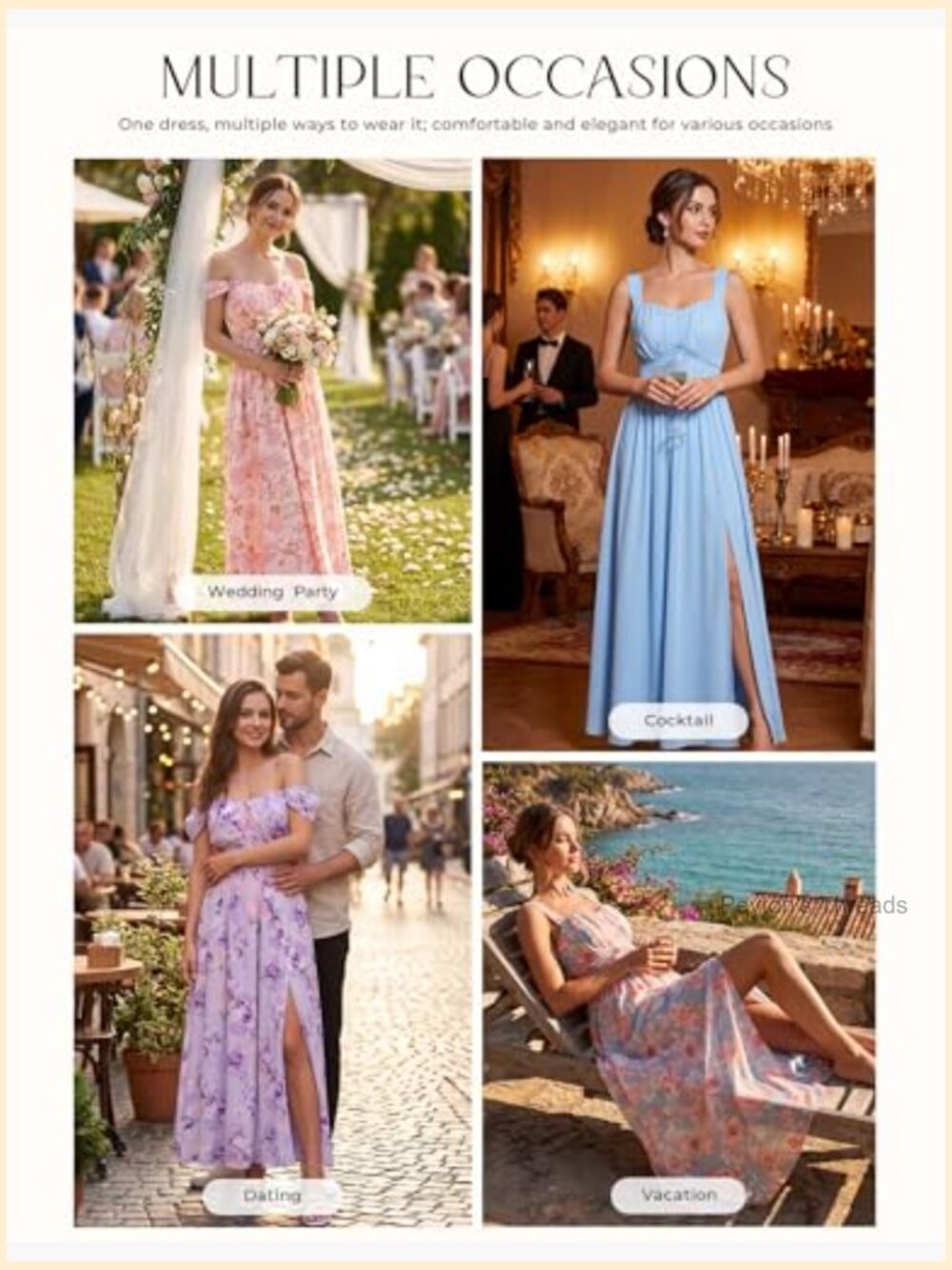Off Shoulder Flowy A-Line Maxi Dress with Pockets - Picture 5 of 7